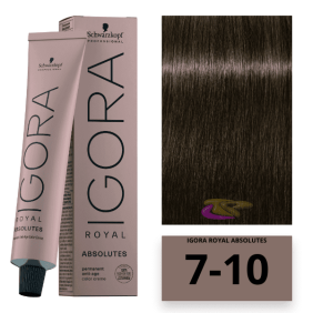 Schwarzkopf - Coloração Igora Royal Absolutes 7/10 Louro Médio Cinza Frio 60 ml