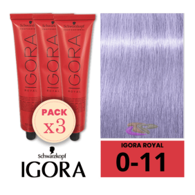 Schwarzkopf - kit 3 Colorações Igora Royal 0/11 Corretor Anti-amarelecimento 60 ml