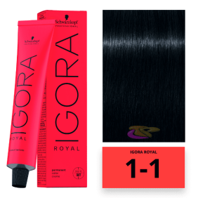 Schwarzkopf - Coloração Igora Royal 1/1 Preto Azulado 60 ml 