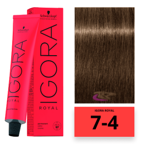 Schwarzkopf - Coloração Igora Royal 7/4 Louro Médio Bege 60 ml