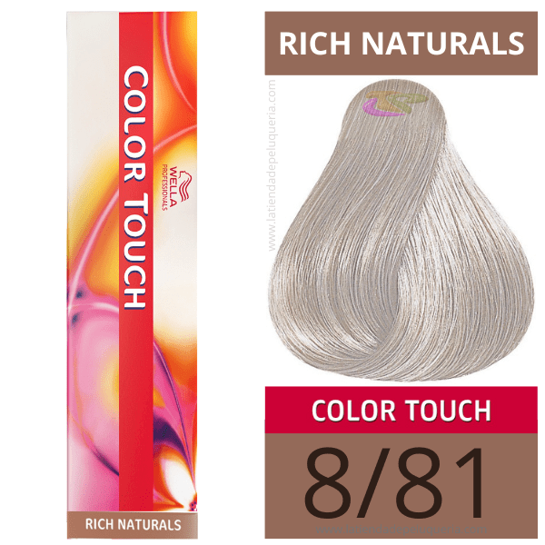 Wella - Banho de cor COLOR TOUCH Rich Naturals 8/81 (sem amoníaco) de 60 ml 