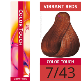 Wella - Tonalizante COLOR TOUCH Vibrant Reds 7/43 (sem amoníaco) de 60 ml 