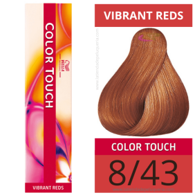 Wella - Tonalizante COLOR TOUCH Vibrant Reds 8/43 (sem amoníaco) de 60 ml 