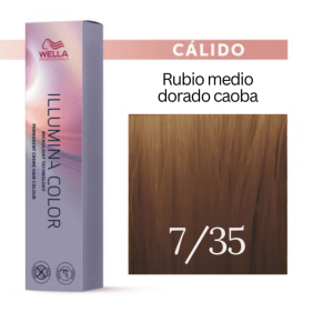 Wella - Coloração Illumina Color 7/35 Louro Médio Dourado Mogno 60 ml 