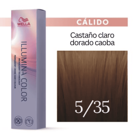 Wella - Coloração Illumina Color 5/35 Castanho Claro Dourado Mogno 60 ml