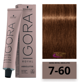 Schwarzkopf - Coloração Igora Royal Absolutes 7/60 Louro Médio Brwon Natural 60 ml 