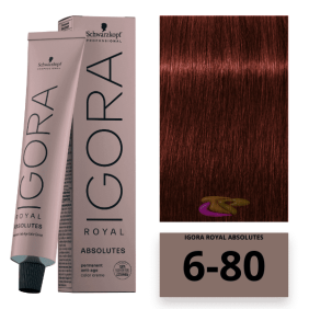 Schwarzkopf - Coloração Igora Royal Absolutes 6/80 Louro Escuro Vermelho Natural 60 ml 