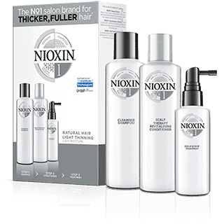 Nioxin - Kit SISTEMA 1 cabelo NATURAL leve perda de densidade (3 produtos) 