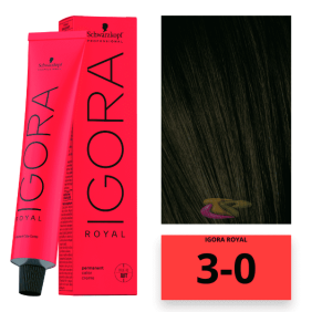  Schwarzkopf - Coloração Igora Royal 3/0 Castanho Escuro 60 ml 