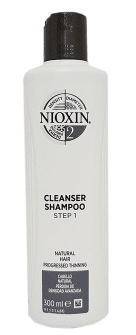 Nioxin - Champô purificador SISTEMA 2 para cabelo NATURAL com PERDA DE DENSIDADE AVANÇADA 300 ml 