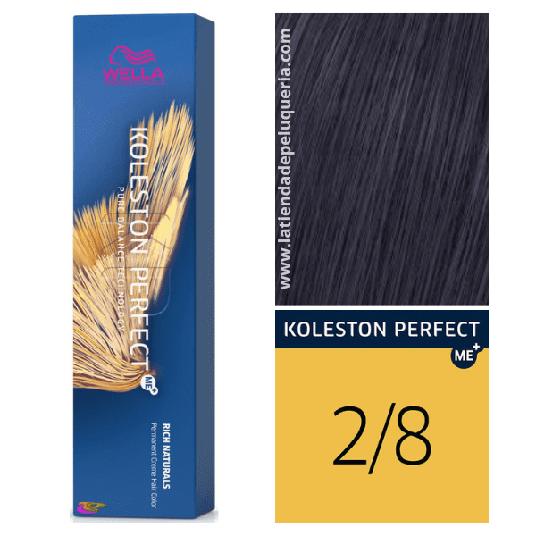 Wella - Coloração Koleston Perfect ME+ Rich Naturals 2/8 Preto Azulado 60 ml