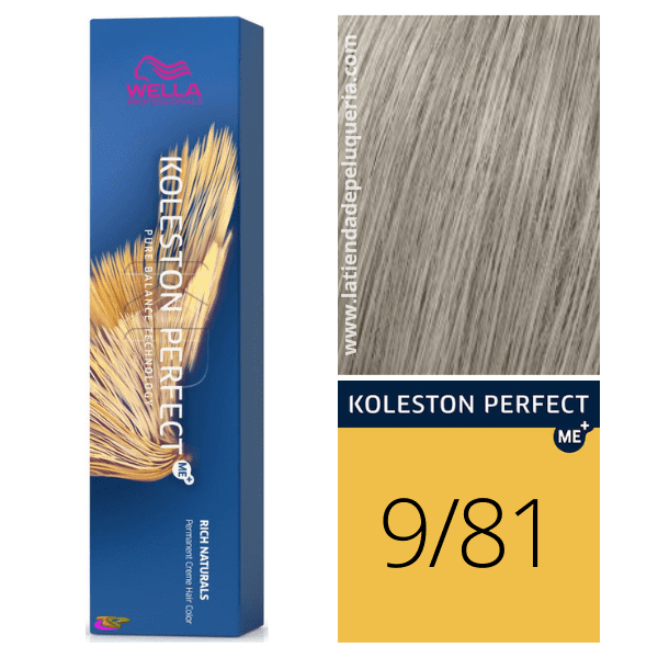 Wella - Coloração Koleston Perfect ME+ Rich Naturals 9/81 Louro Mutio Claro Pérola Acinzentado 60 ml
