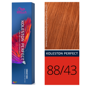 Wella - Coloração Koleston Perfect Vibrant Reds 88/43 Louro Claro Intenso Acobreado Dourado de 60 ml