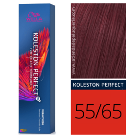 Wella - Coloração Koleston Perfect Vibrant Reds 55/65 Castanho Claro Intenso Violeta Mogno de 60 ml 